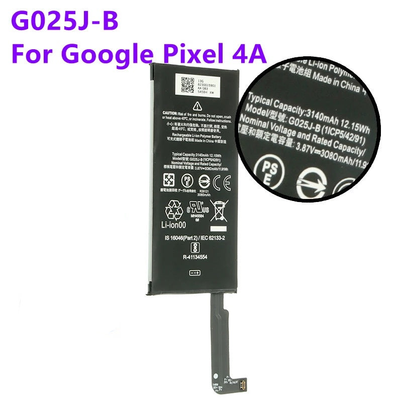 Batterie de remplacement pour Google Pixel 4a 4G / 5G, G025J-B Batterie de remplacement pour Google Pixel 4a 4G / 5G, G025J-B